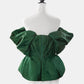 Emerald Green Silk Taffeta Draped Corset with Peplum