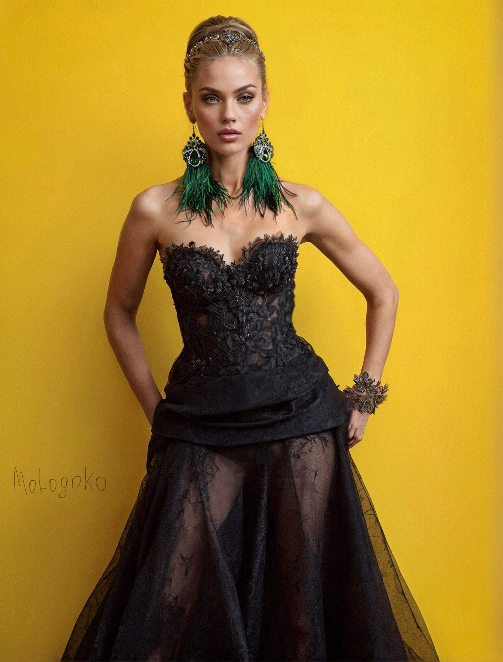 VIOLETA Dangle Statement Earrings - Mologoko Couture