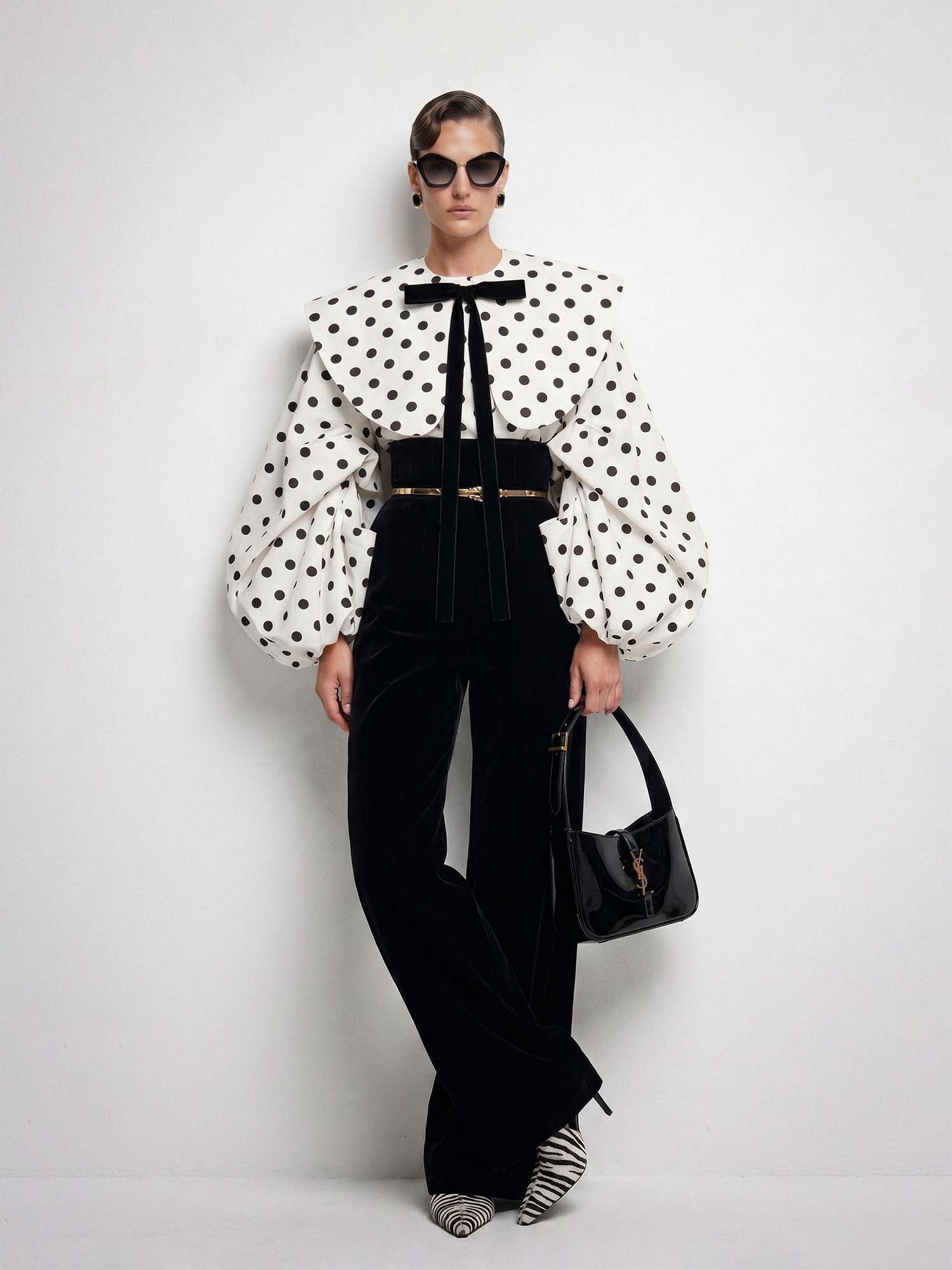 Ema Polka Dots Bubbles Sleeves Shirt