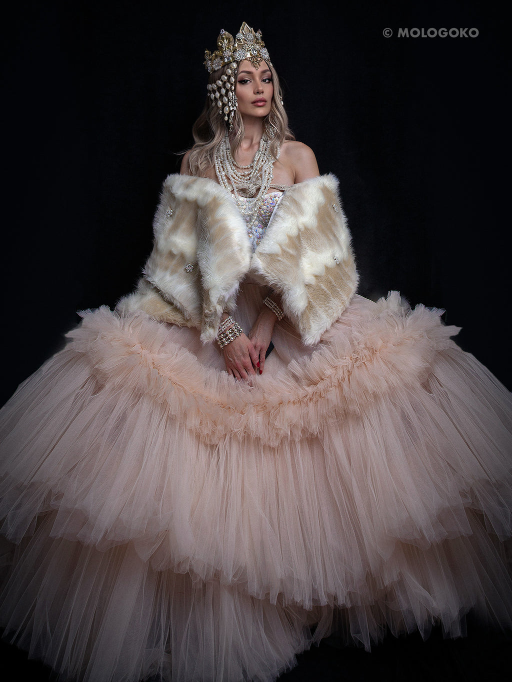 Mira Bridal Large Tulle Two Tiers Ball Gown Skirt - Mologoko Couture