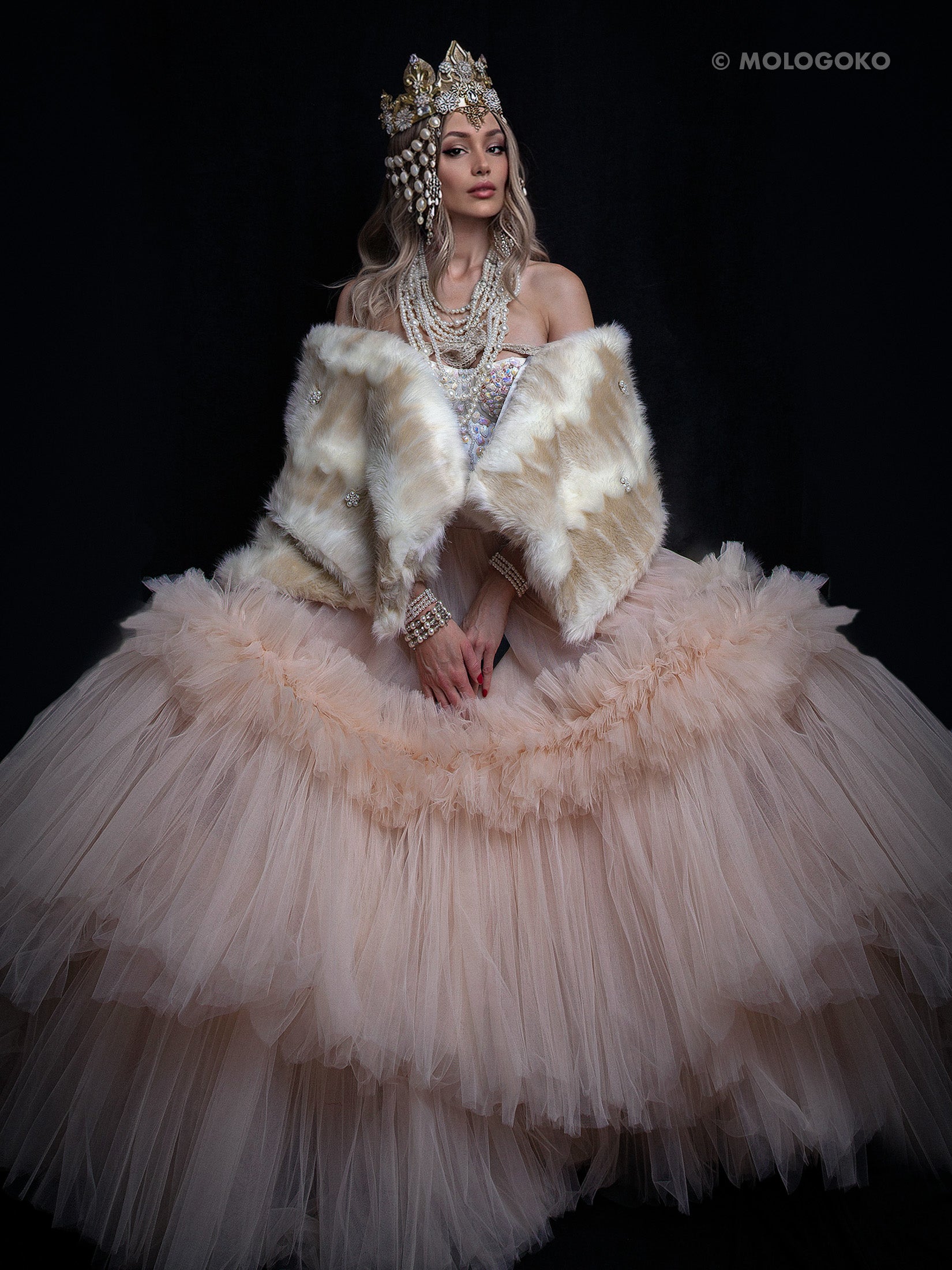 Mira Bridal Large Tulle Two Tiers Ball Gown Skirt - Mologoko Couture