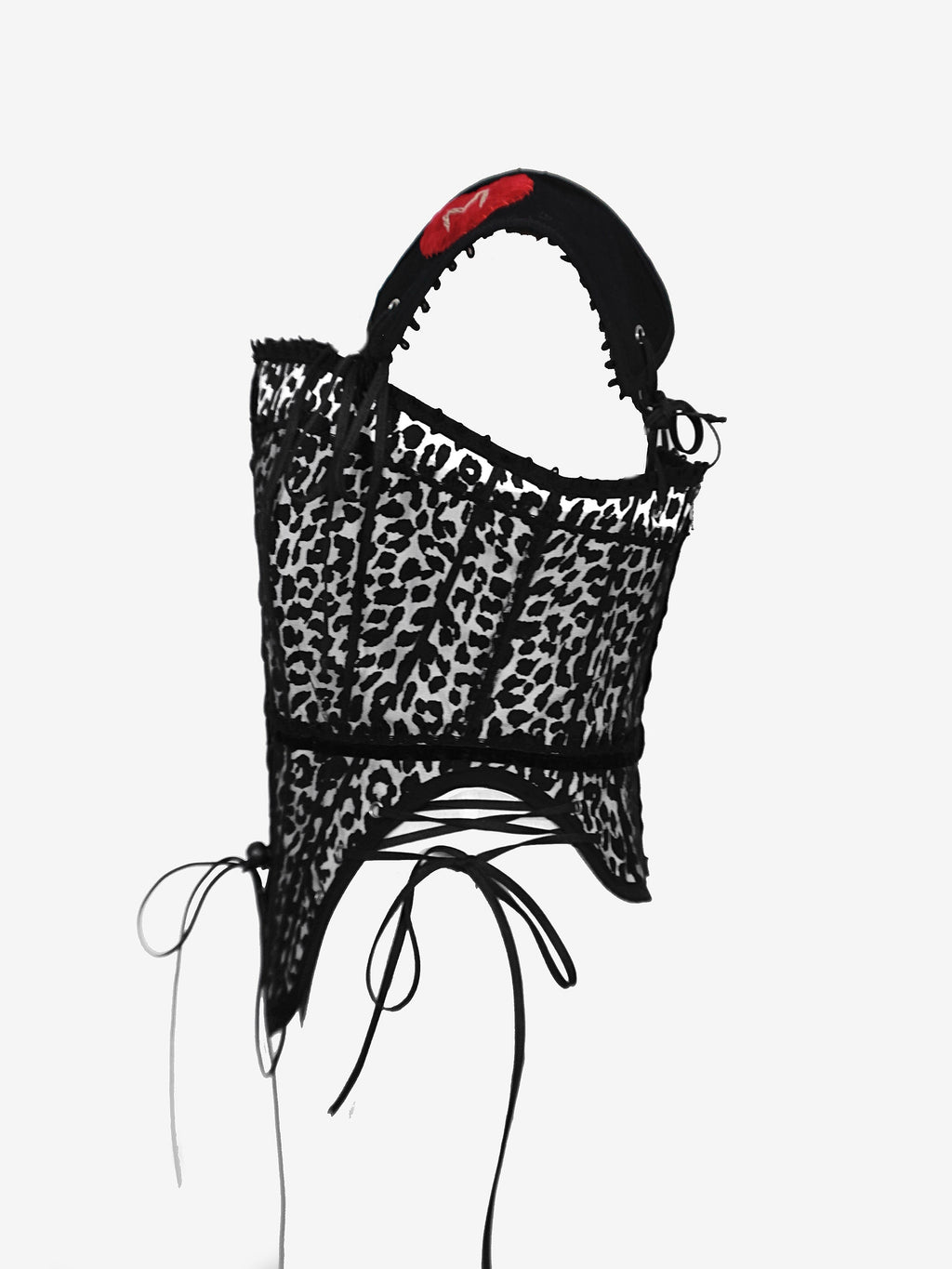 Leopard Twill Cotton Front Lacing Corset - custom. made fashion