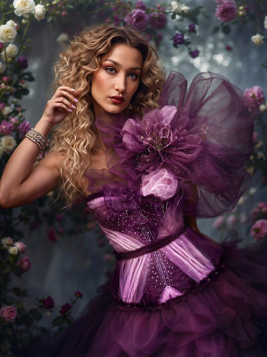 Purple Pink Rose Corset