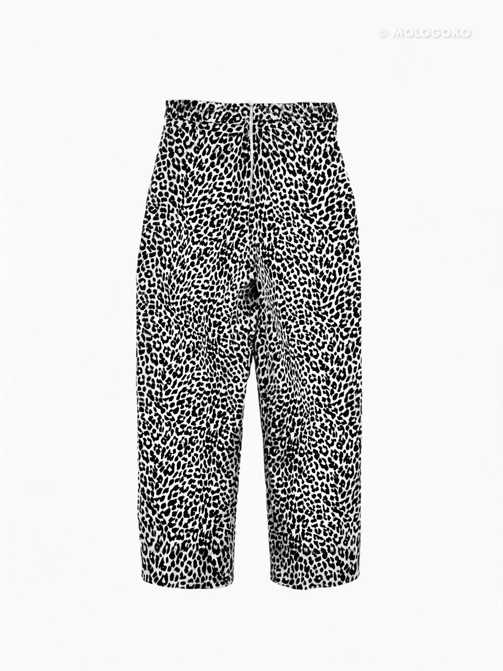 Leopard Stretch Cotton Twill Trousers - Mologoko Couture