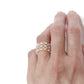 Light Gold & White Elegand Hand Beaded Ring - Mologoko Couture