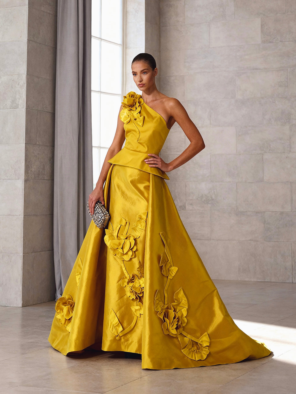 Viviana 3d Flowers Ball Gown Set