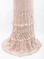 Dita Crochet Maxi Dress with Lacy Sleeves - Mologoko Couture