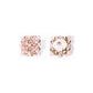 BLUSH PINK GOLD BEADED SQUARE STUD EARRINGS - Mologoko Couture