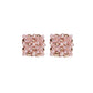 BLUSH PINK GOLD BEADED SQUARE STUD EARRINGS - Mologoko Couture