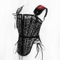 Leopard Twill Cotton Front Lacing Corset - custom. made fashion