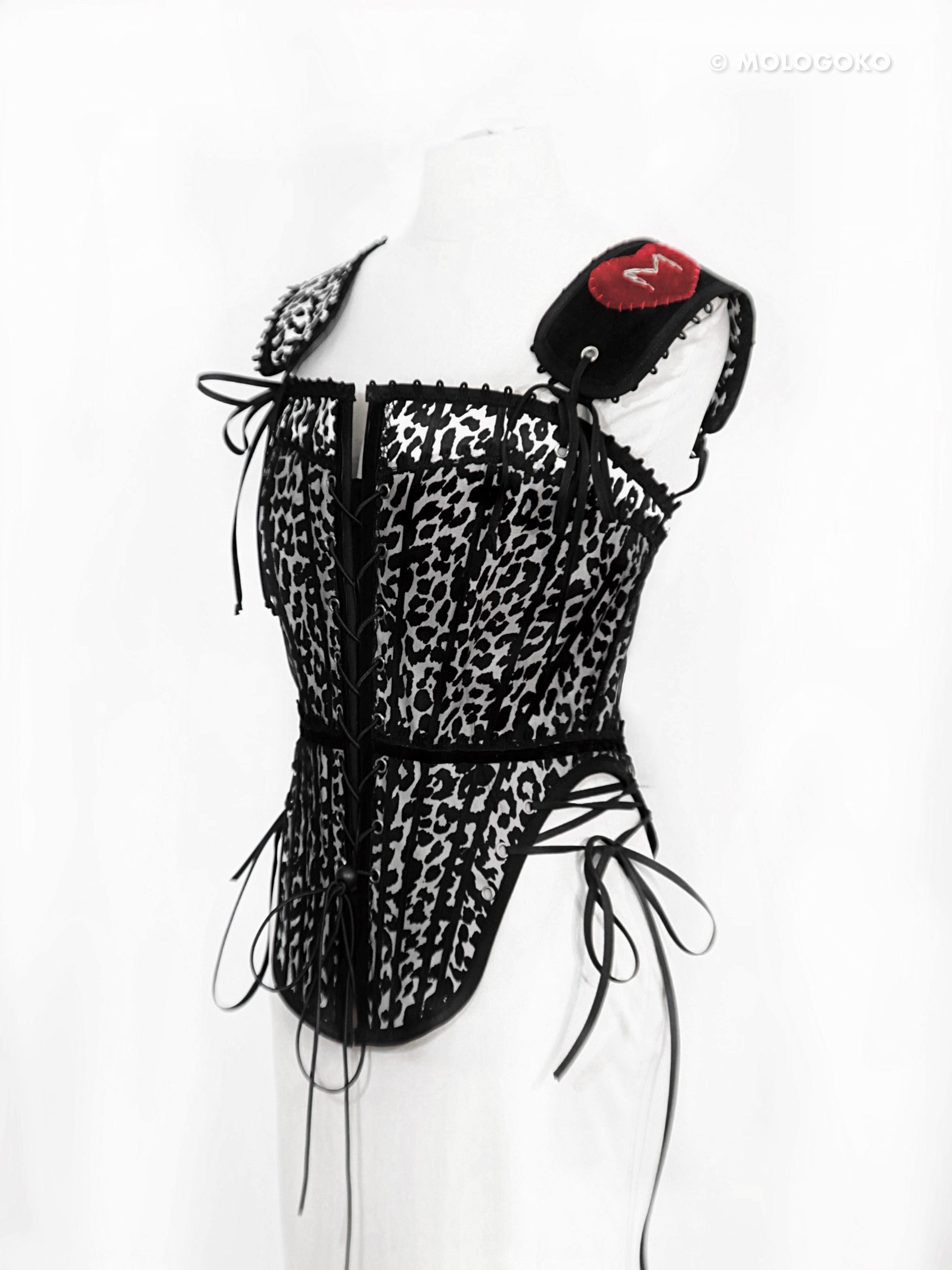 Leopard Twill Cotton Front Lacing Corset - custom. made fashion