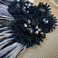 Black and Grey TWO TONE BEADED STATEMENT EARRINGS - Mologoko Couture