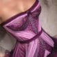Purple Pink Rose Corset - Mologoko Couture