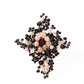 Black and Gold Gothic Large Hand Beaded Ring - Mologoko Couture
