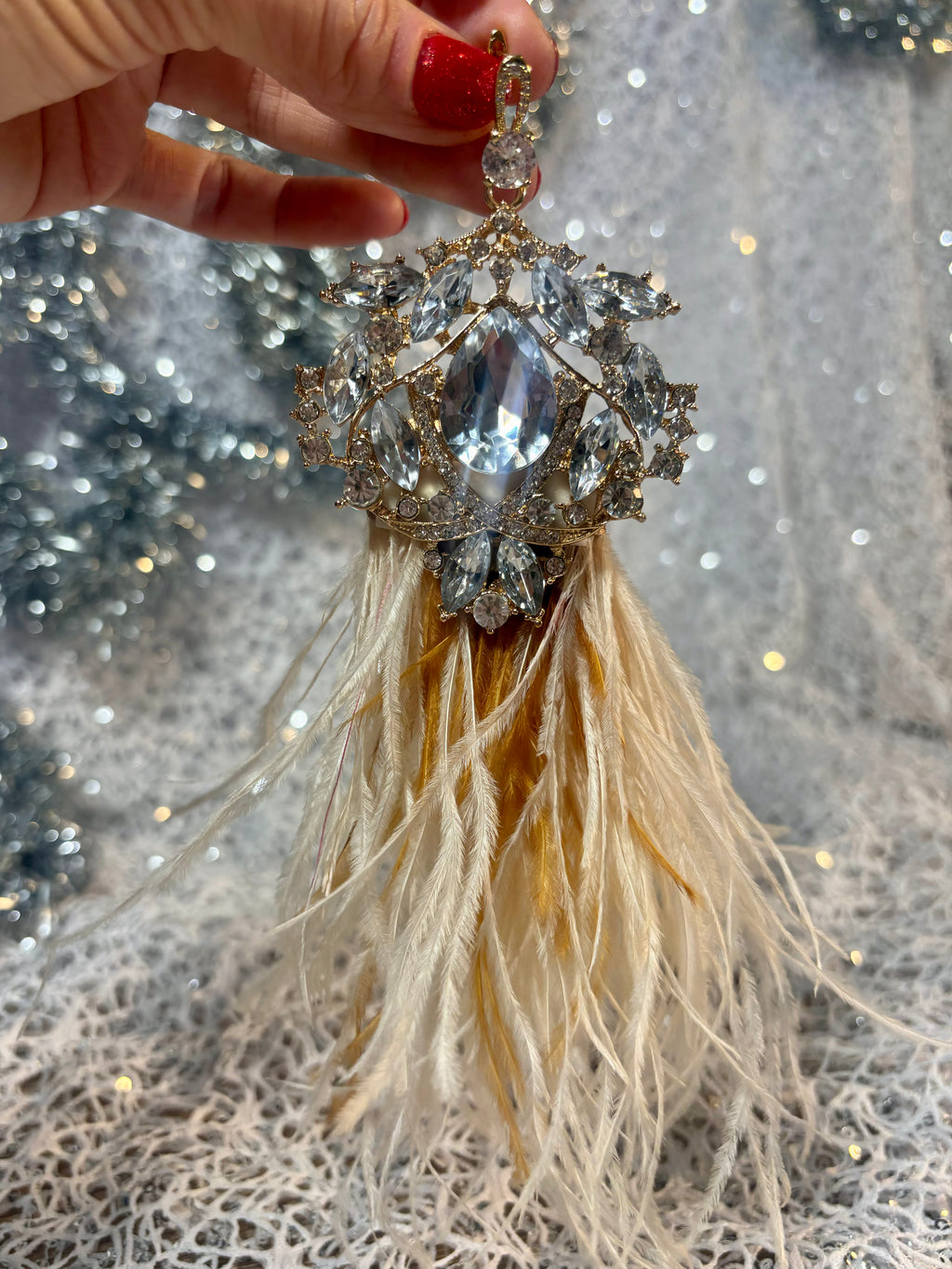 Merry Gold Extra Large Dangle Statement Earrings - Mologoko Couture