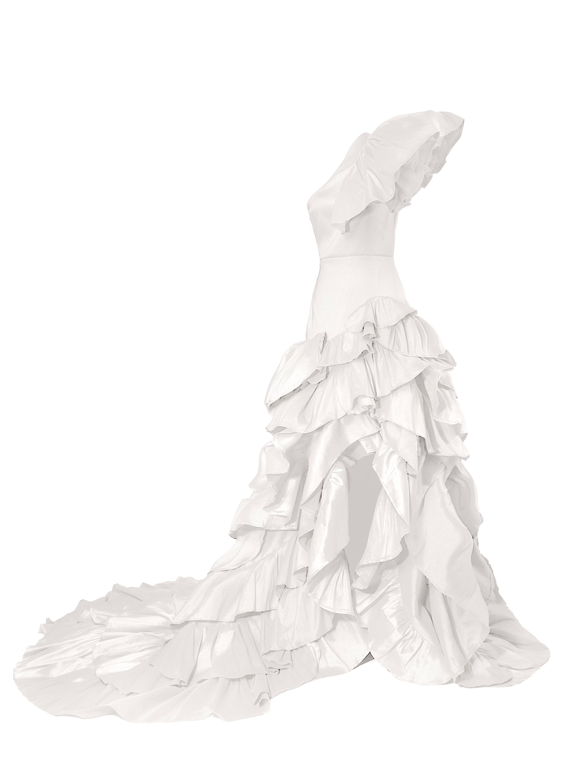 Marigold Sea Of Ruffles Gown - Mologoko Couture