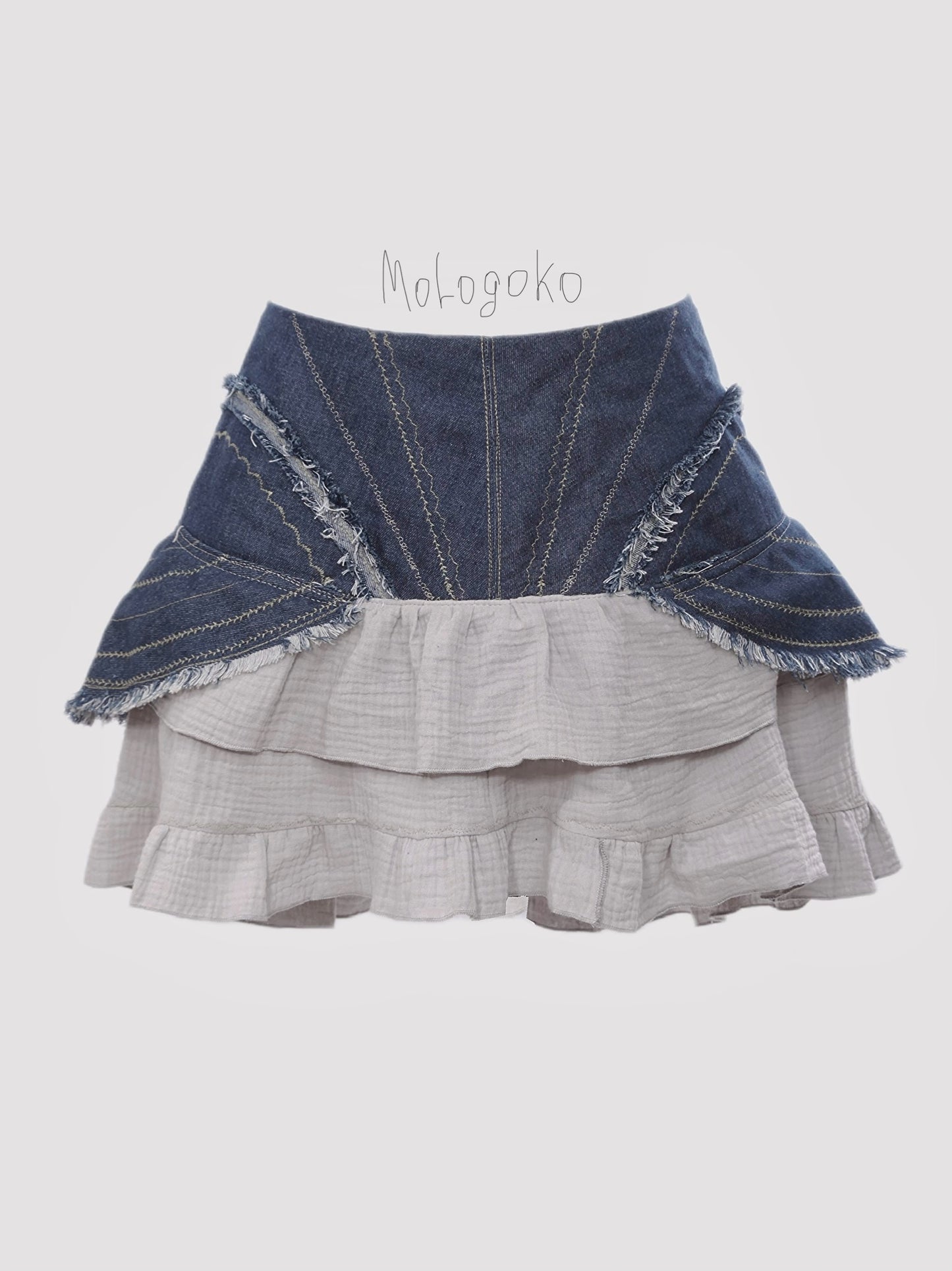 Denim Cotton Gauze Miniskirt