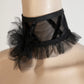 Black Tulle Flower Choker - Mologoko Couture