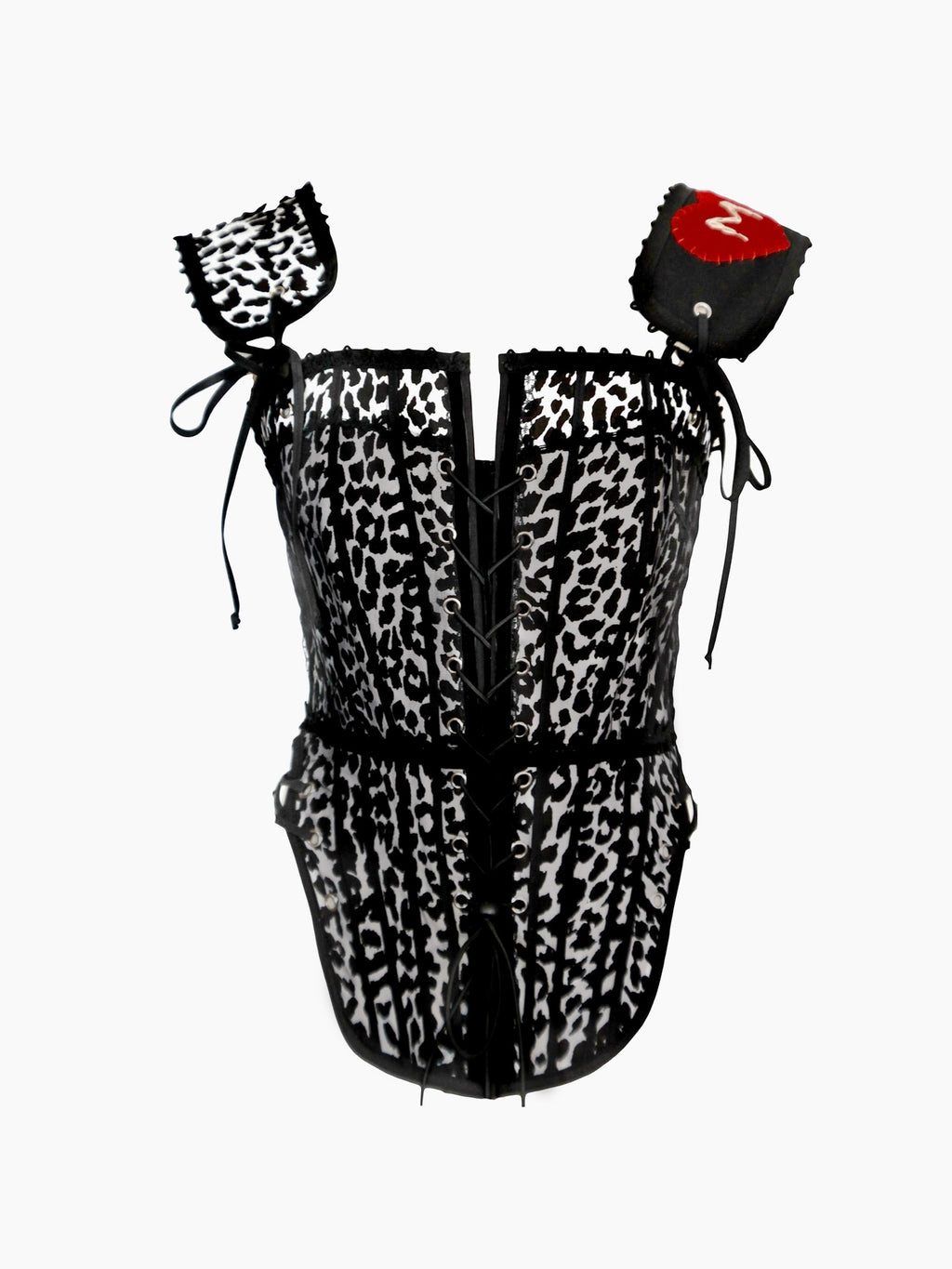 Leopard Twill Cotton Front Lacing Corset - custom. made fashion