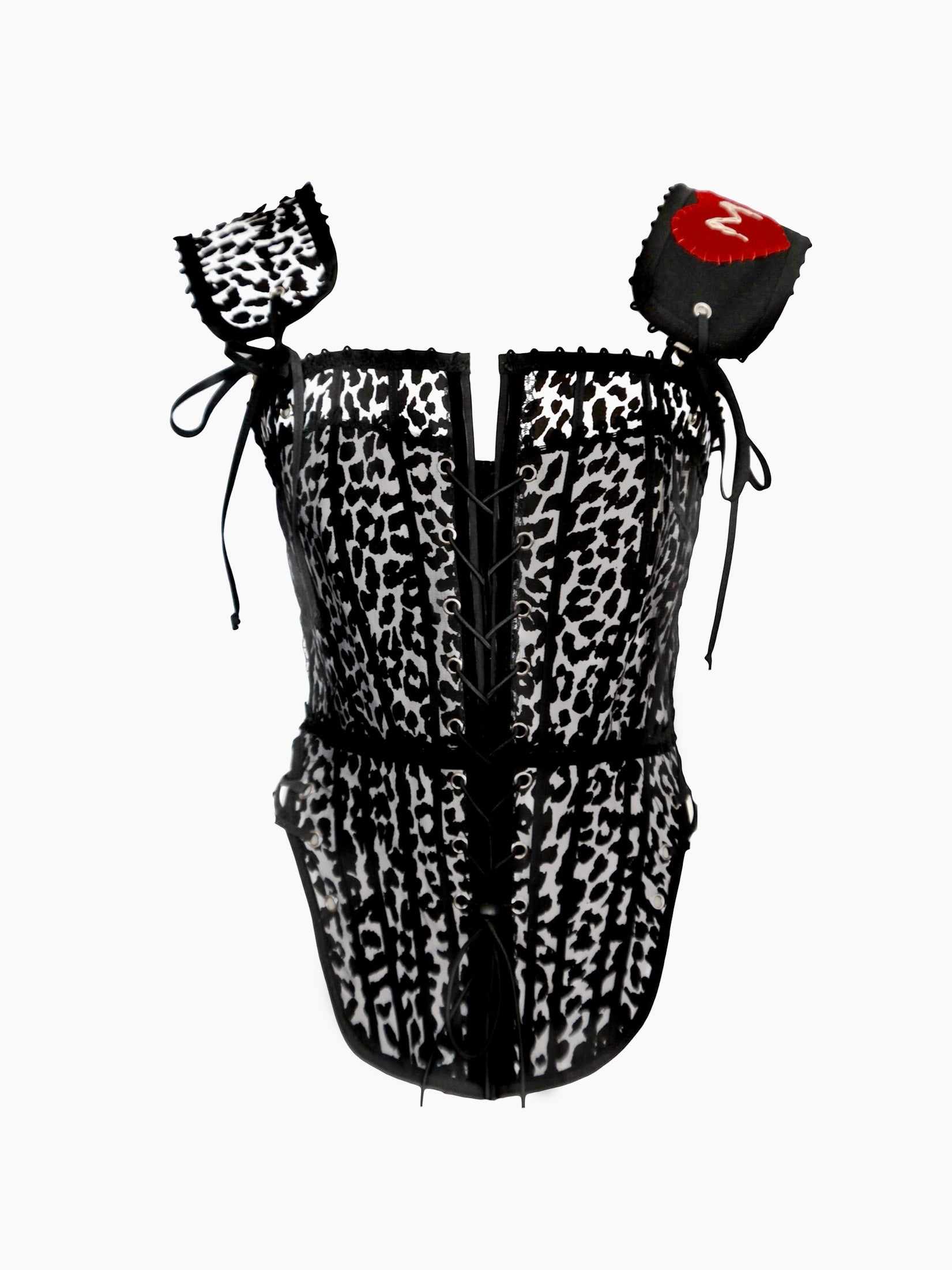 Leopard Twill Cotton Front Lacing Corset - custom. made fashion