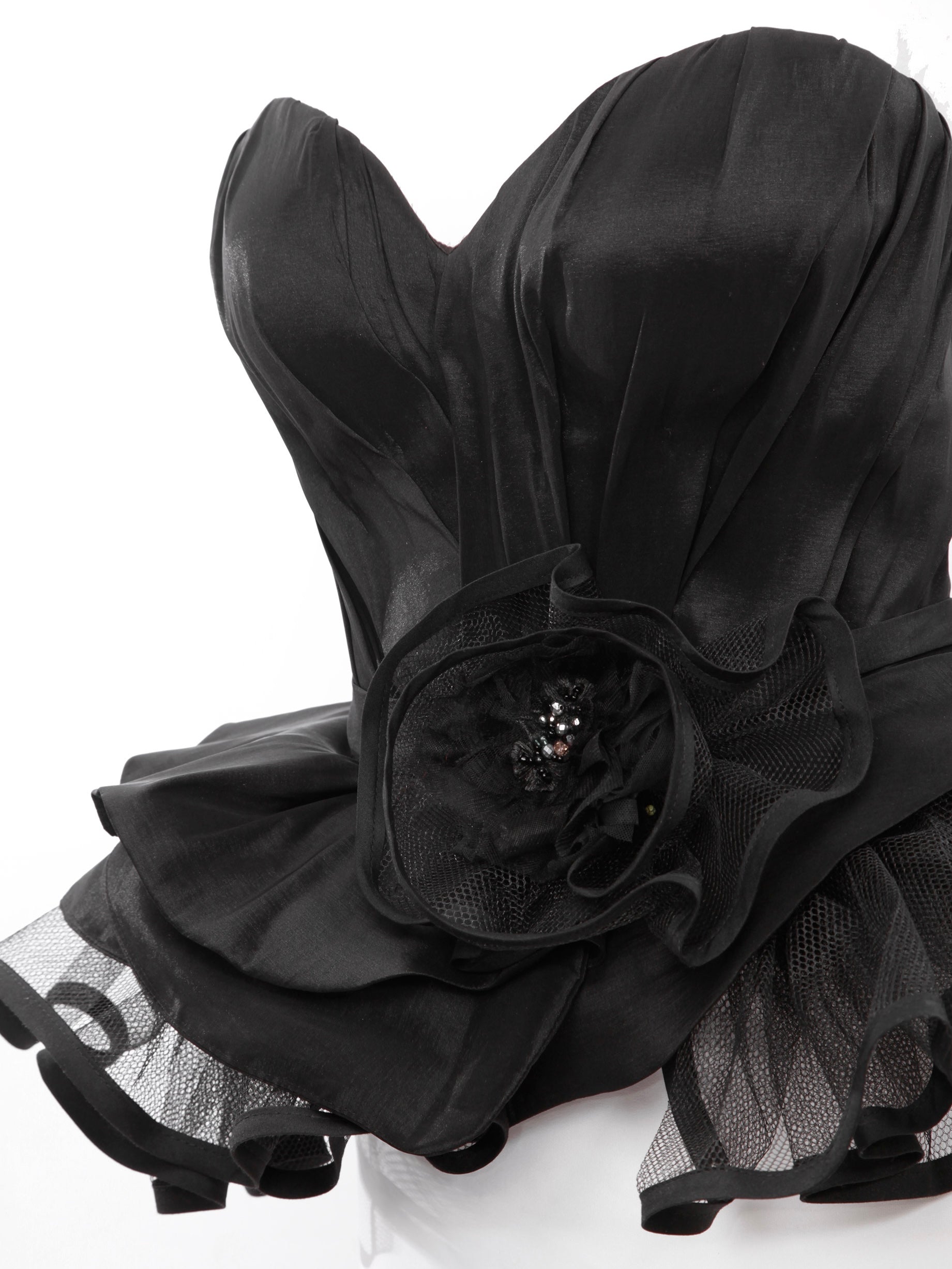 Dina Red Carpet Style Corset with Peplum and Flower - Mologoko Couture