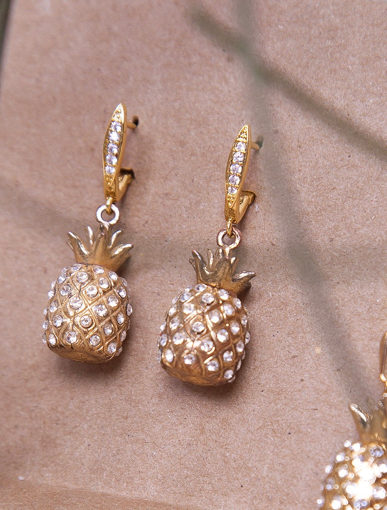 Handmade Elegant Pineapple Earrings - Mologoko Couture