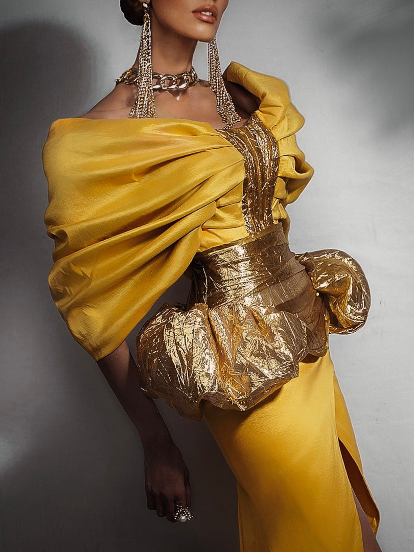 Gisele Yellow Gold Gown Set