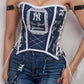 New York Yankees Baseball Team Corset Top - Mologoko Couture