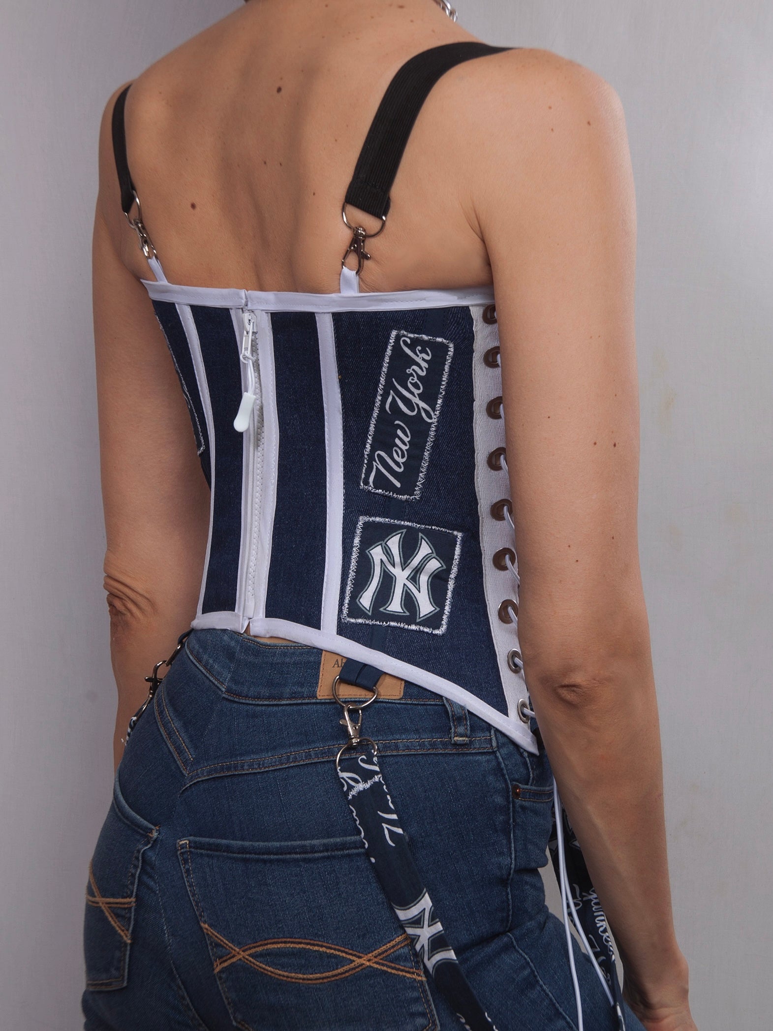 New York Yankees Baseball Team Corset Top - Mologoko Couture