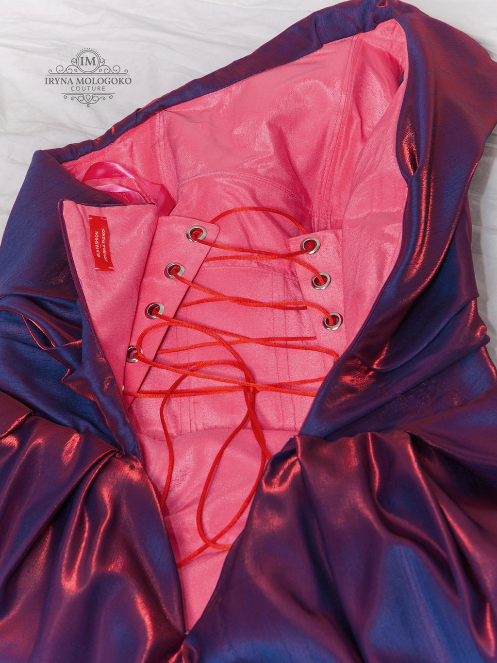 Purple and Pink Two-toned taffeta one of a kind gown - Mologoko Couture