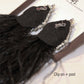 EMERALD GREEN VIOLETA Dangle Statement Feather Earrings on POST - Mologoko Couture