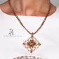 Dominique Reversible Handbeaded Lace Large Luxurious Pendant Necklace - Mologoko Couture