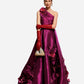 Viviana Raspberry 3D Floral One-Shoulder Ballgown