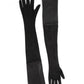 Base Faux Suede and Neoprene Finger Evening Gloves - Mologoko Couture