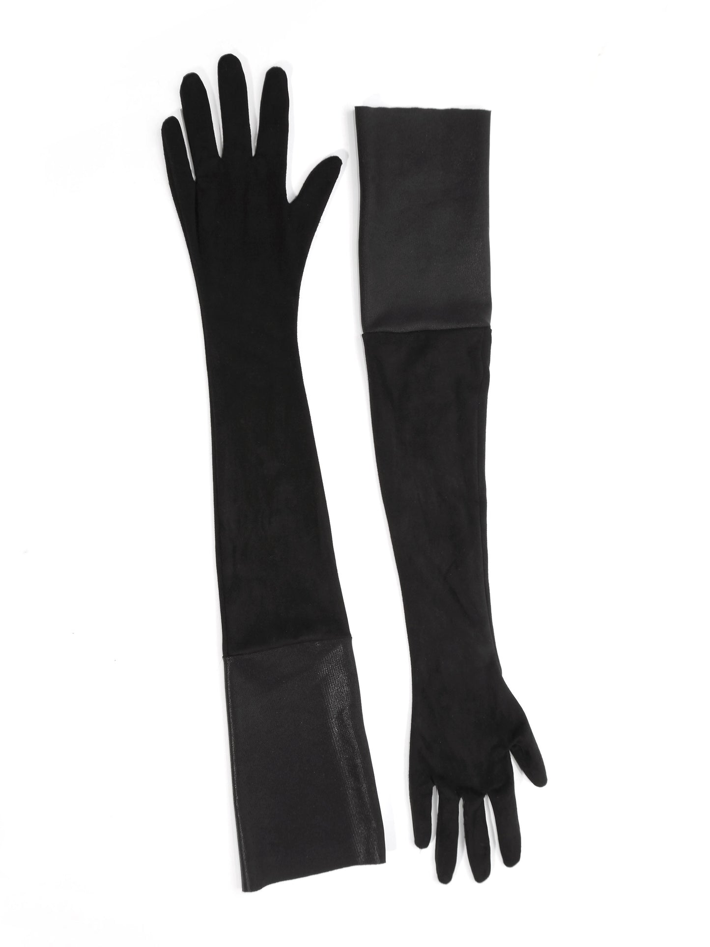 Base Faux Suede and Neoprene Finger Evening Gloves