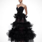 Femme En Noir Layered Tulle and Lace Maxi Skirt - Mologoko Couture