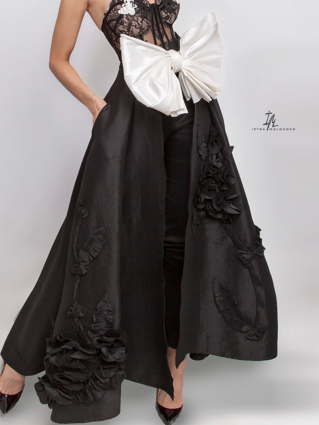 3D Flowers Ball Gown Overskirt - Mologoko Couture