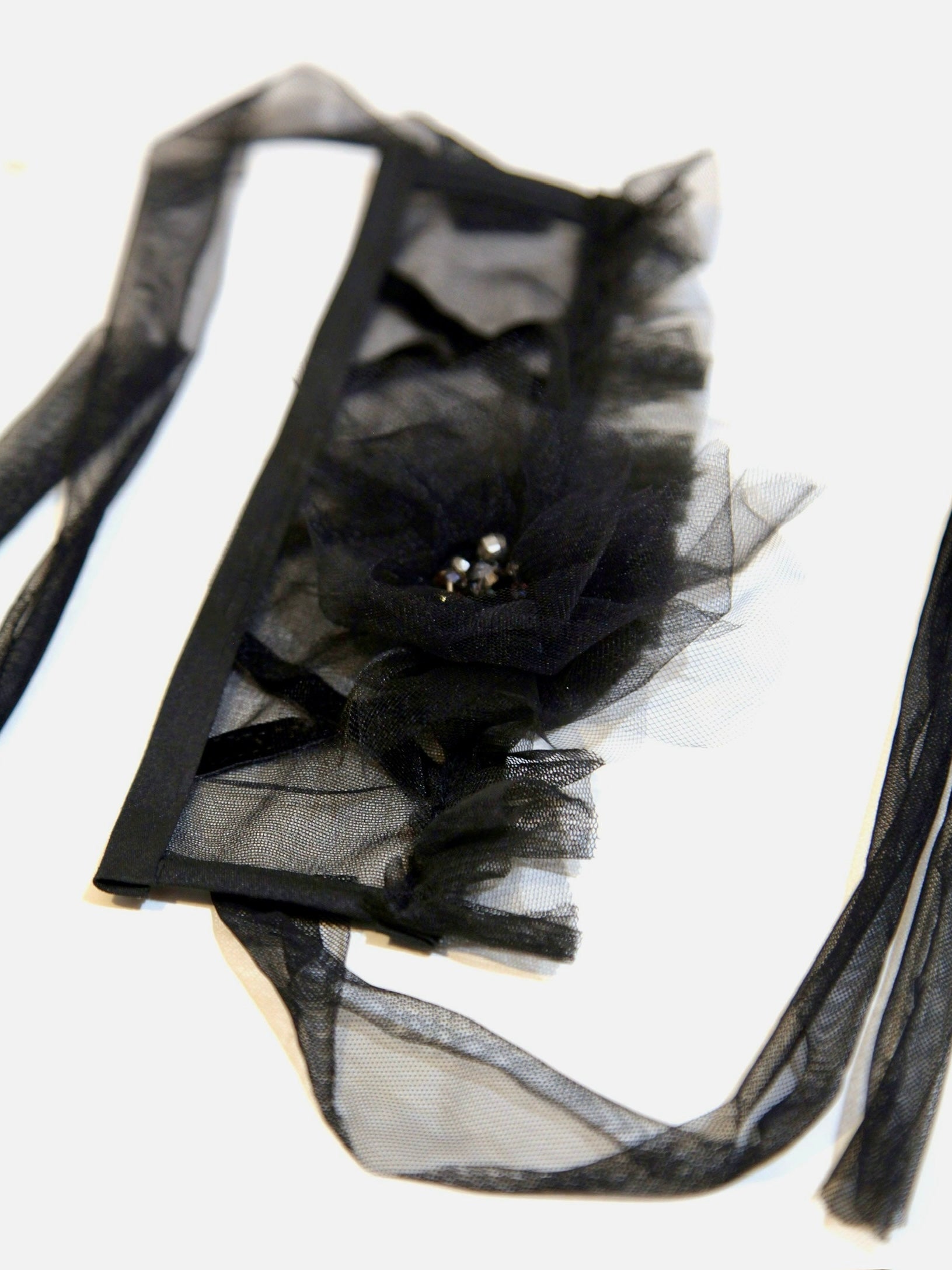 Black Tulle Flower Choker - Mologoko Couture