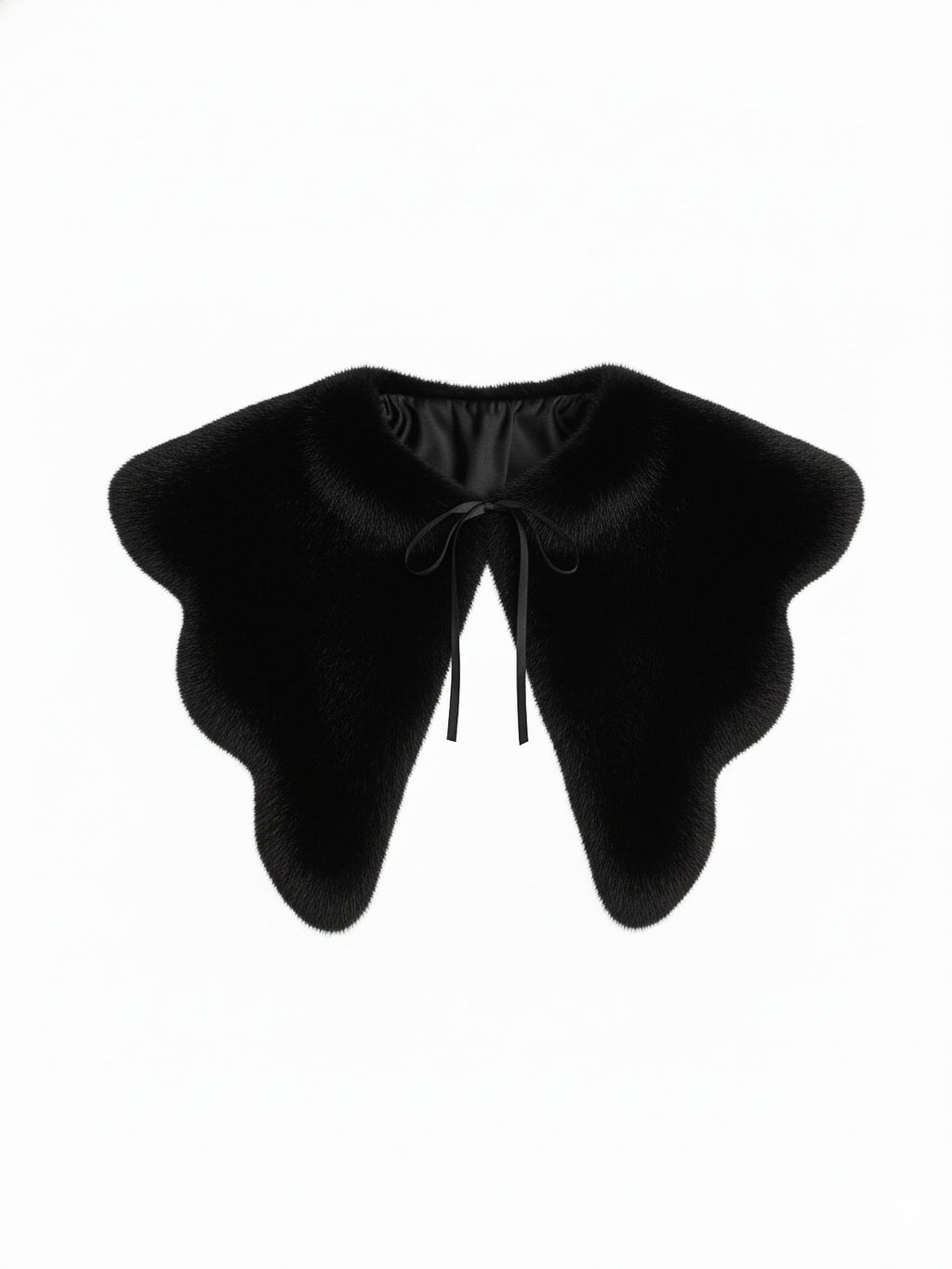 Large Faux Rabbit Fur Figured Detachable Collar