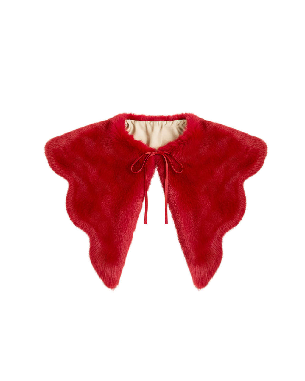 Large Faux Rabbit Fur Figured Detachable Collar