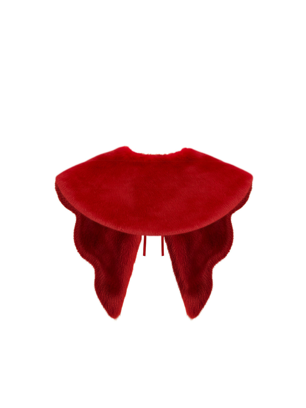 Large Faux Rabbit Fur Figured Detachable Collar