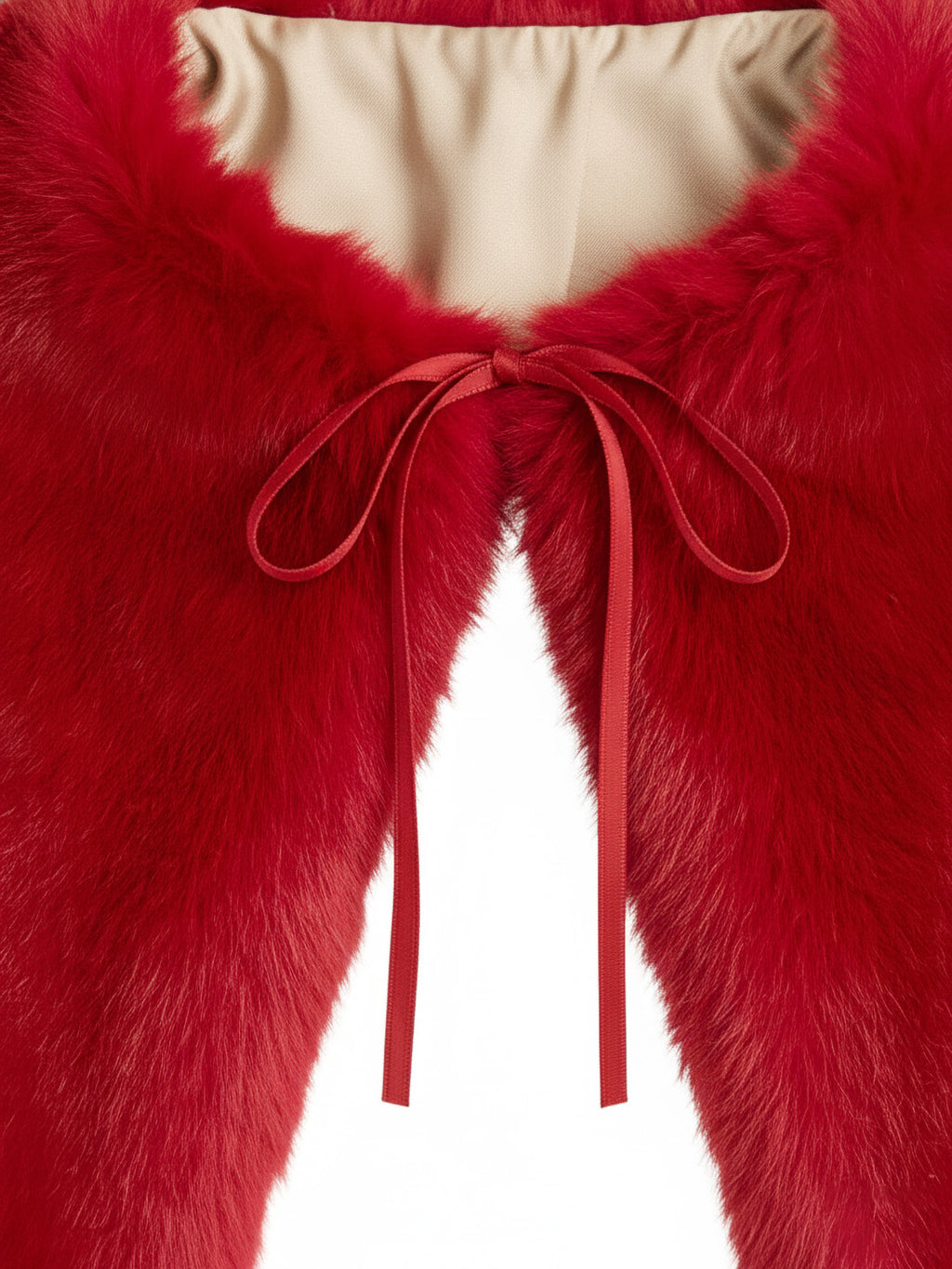 Large Faux Rabbit Fur Figured Detachable Collar