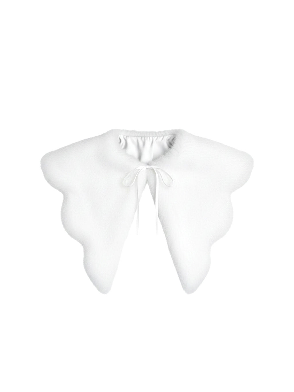 Large Faux Rabbit Fur Figured Detachable Collar