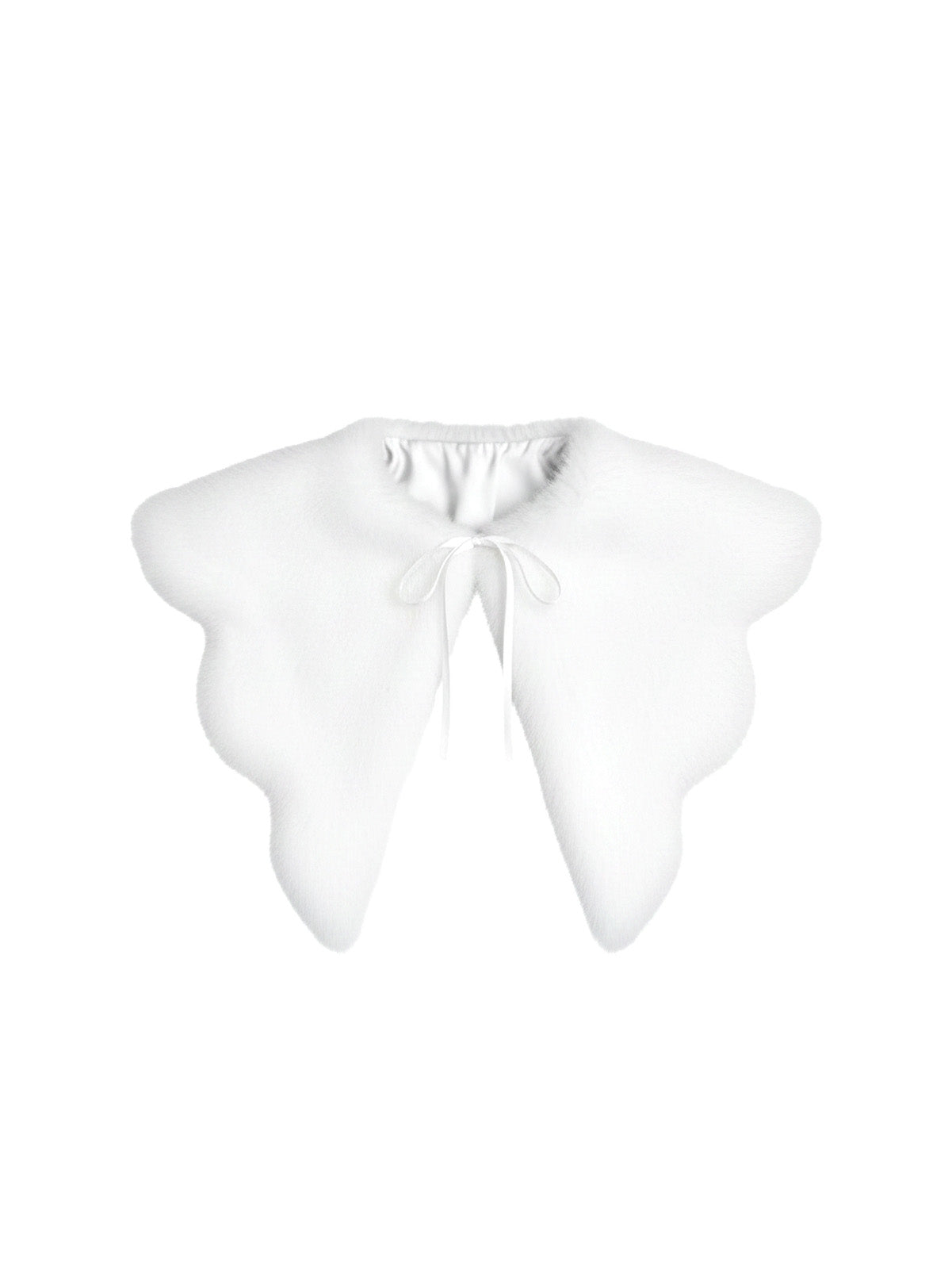 Large Faux Rabbit Fur Figured Detachable Collar