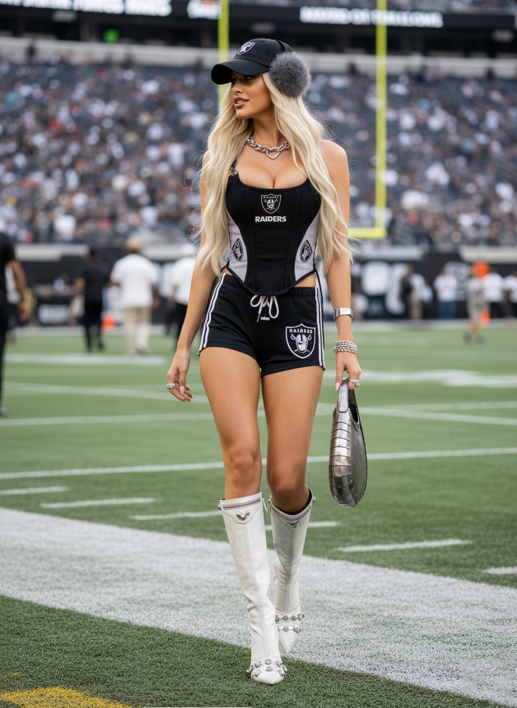 Las Vegas Raiders Football Team Corset Bustier Top