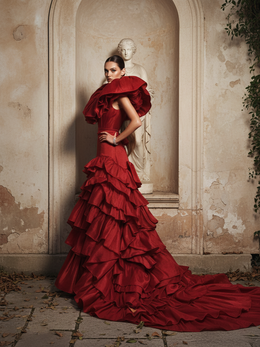 Marigold Sea Of Ruffles Gown