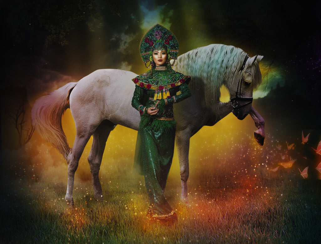 Green Golden Princess, Halloween Costume, Vampire, House of the Dragon - Mologoko Couture