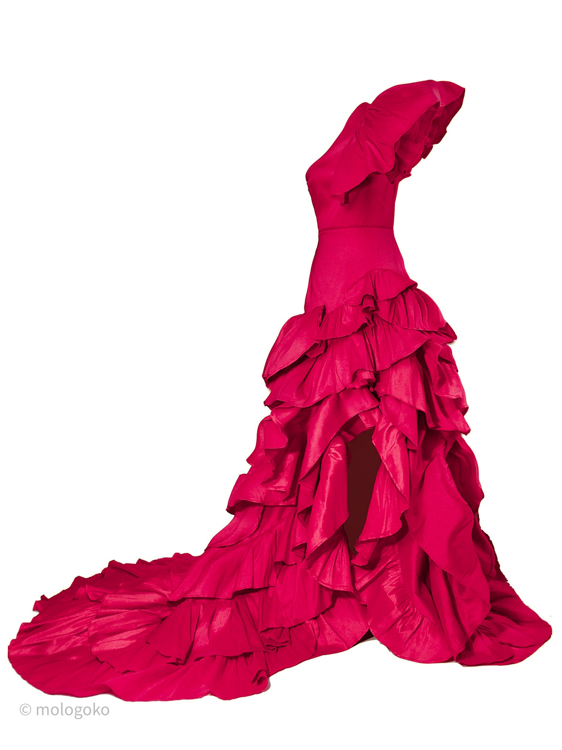 Marigold Sea Of Ruffles Gown - Mologoko Couture