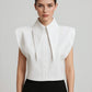 Large Pointy Collar Crop Top
