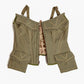 Olive Organic Cotton Quilted Front Zipper Corset with Pockets - Mologoko Couture